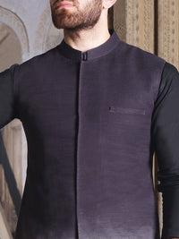 Black Cotton Waistcoat - AL-WC-309