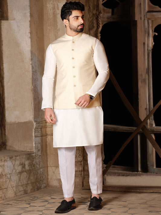 Cream Blended Waistcoat - AL-WC-319