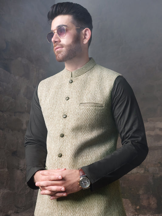 Green Blended Waistcoat - AL-WC-323