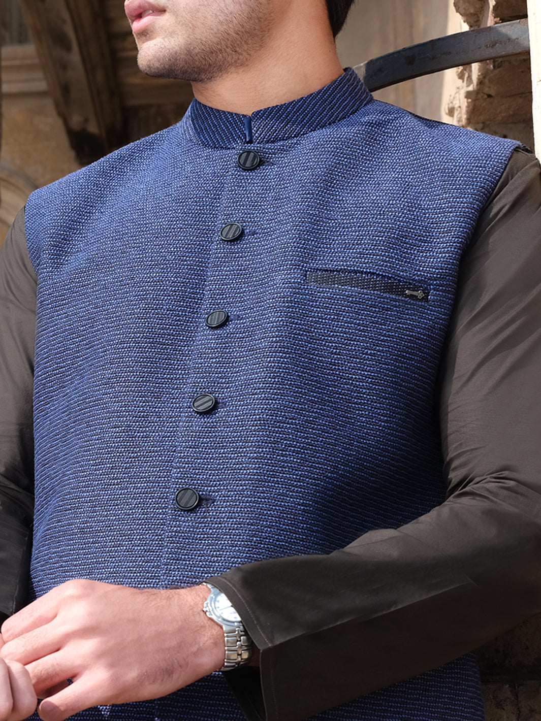 Blue Blended Waistcoat - AL-WC-325