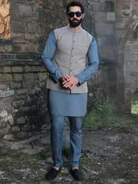 Grey Woven Waistcoat - AL-WC-327