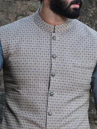 Grey Woven Waistcoat - AL-WC-327