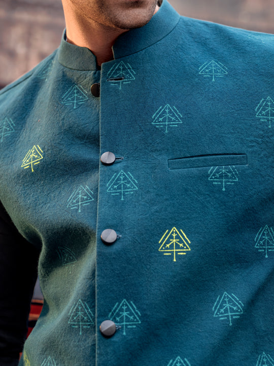 Bottle Green Blended Waistcoat - AL-WC-417