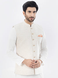 Off White Blended Waistcoat - AL-WC-470