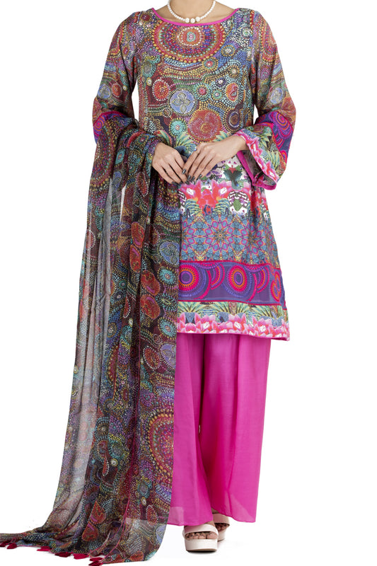 Orange 3Pc Stitched - ALDP-3PS-064B