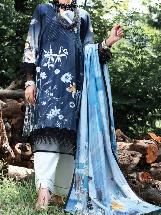 Blue Cambric 2 Piece Unstitched - ALP-2PS-1003