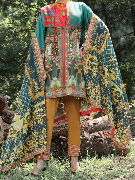 Green Cambric 2 Piece Unstitched - ALP-2PS-1004