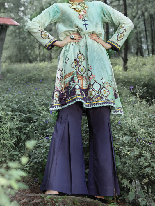 Sea Green Cambric 2 Piece Unstitched - ALP-2PS-1007