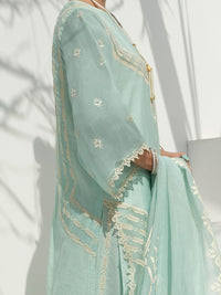 Sky Blue Swiss Voile + Khaddi Net 3Pc Stitched - ALP-3PS-1057