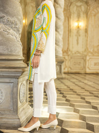 White Raw Silk 2Pc Stitched - ALP-2PS-LKS-1277