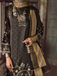 Black Khaddi Silk 3Pc Stitched - ALP-3PS-1286