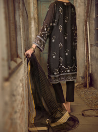 Black Khaddi Silk 3Pc Stitched - ALP-3PS-1286