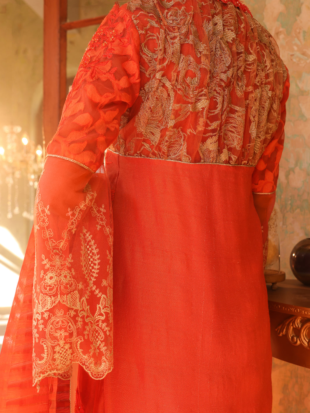 Orange Mesuri 3 Piece Stitched - ALP-3PS-1292