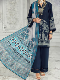 Dark Grey Cotton Jacquard 3 Piece Unstitched - ALP-3PS-1309