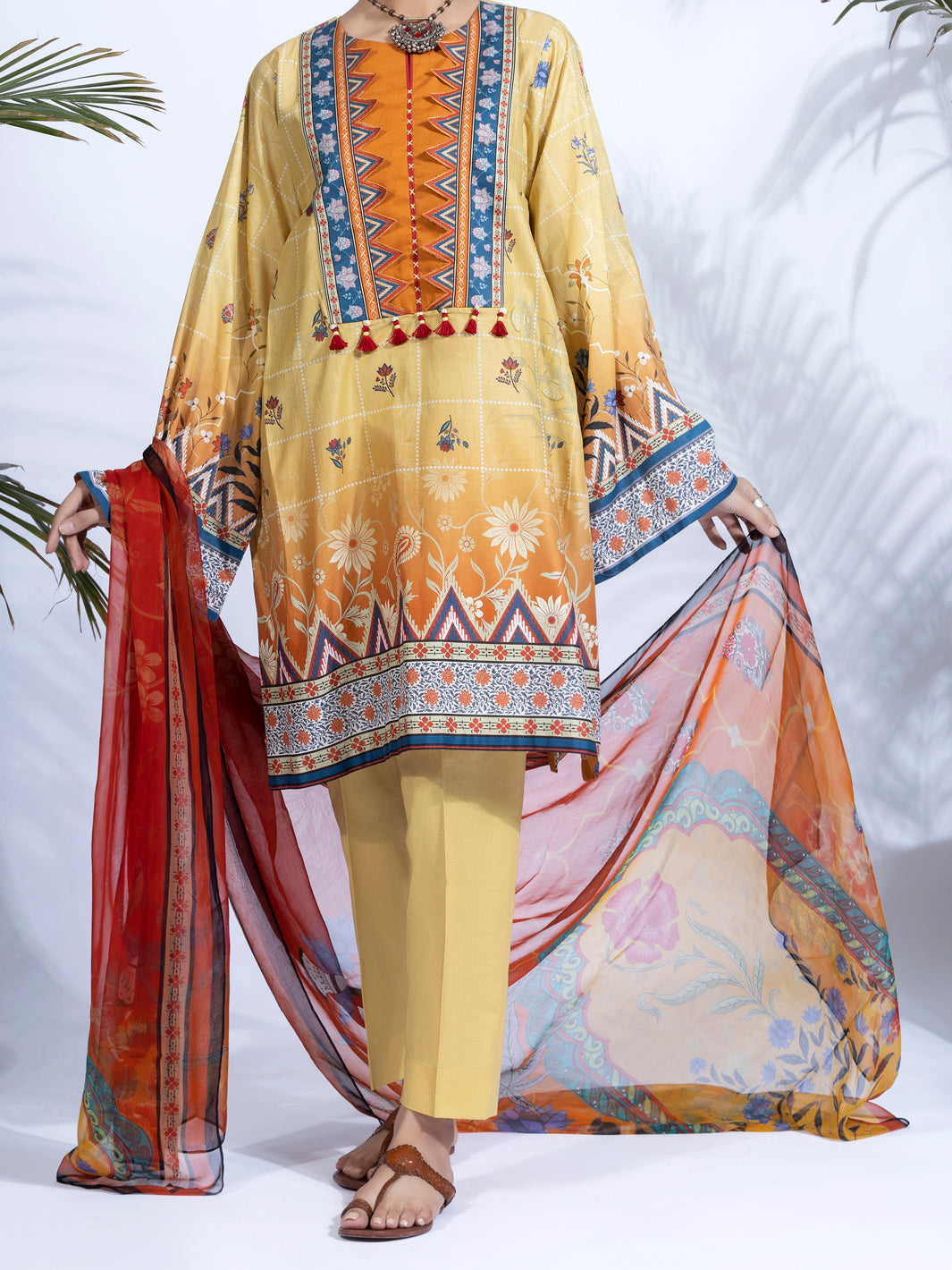 Yellow Lawn 2Pc Unstitched - ALP-2PS-1324