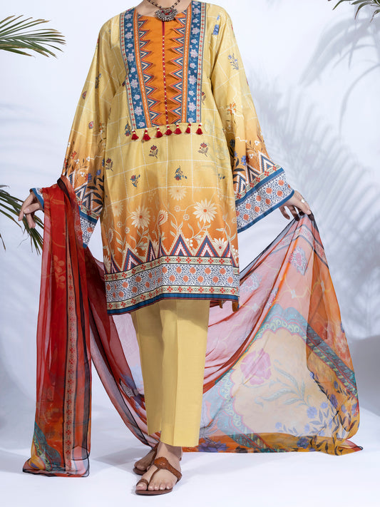 Yellow Lawn 2Pc Unstitched - ALP-2PS-1324