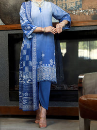 Blue Jacquard 3Pc Stitched - ALP-3PS-1390