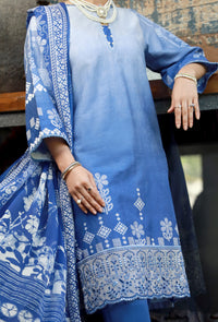 Blue Jacquard 3 Piece Unstitched - ALP-3PS-1390