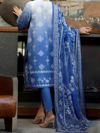 Blue Jacquard 3 Piece Unstitched - ALP-3PS-1390