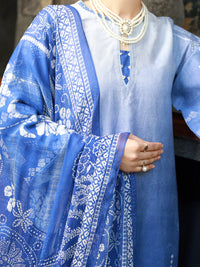 Blue Jacquard 3 Piece Unstitched - ALP-3PS-1390