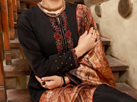 Black 3Pc Unstitched - ALP-3PS-1404