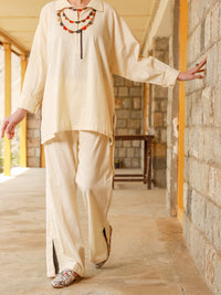 Off White Dobby 2Pc Stitched - ALP-2PS-LKS-1463