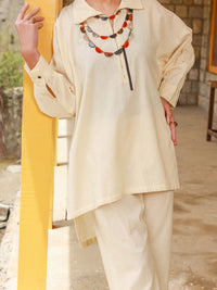 Off White Dobby 2Pc Stitched - ALP-2PS-LKS-1463