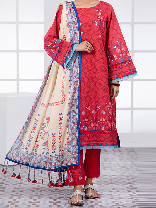Red Lawn 3Pc Unstitched - ALP-3PS-1490