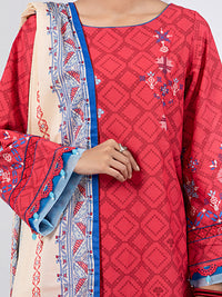 Red Lawn 3Pc Unstitched - ALP-3PS-1490