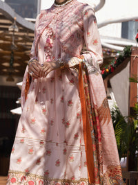 Peach Chanderi 3Pc Unstitched - ALP-3PS-1531