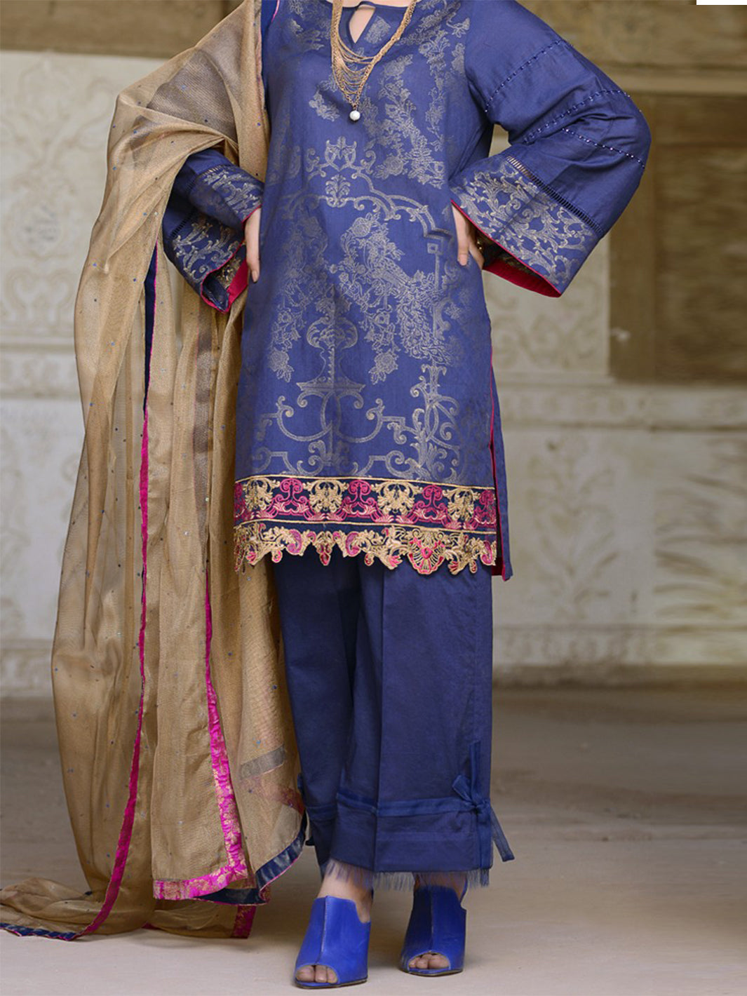 Blue 3 Piece Stitched - ALP-434