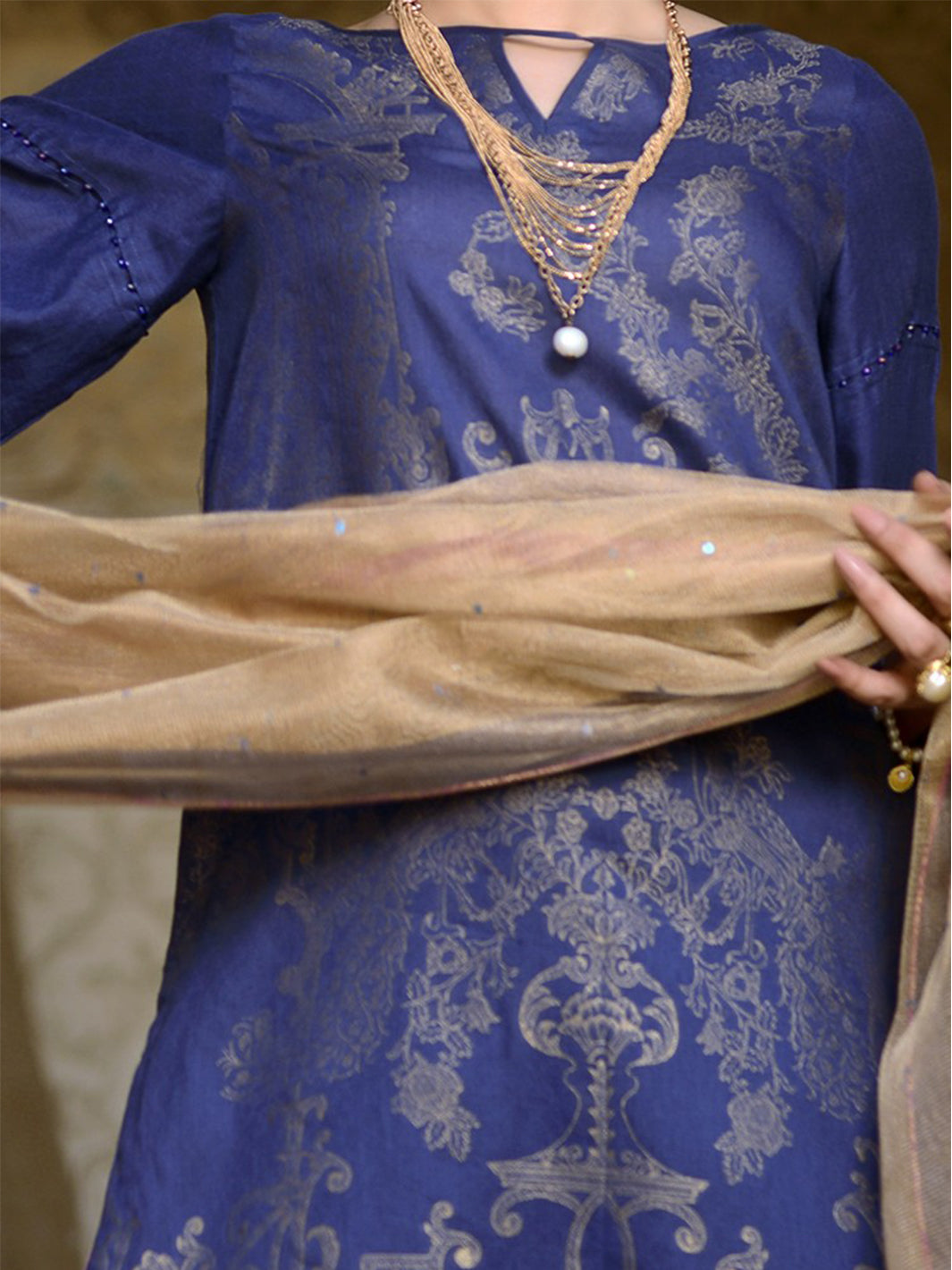 Blue 3 Piece Stitched - ALP-434