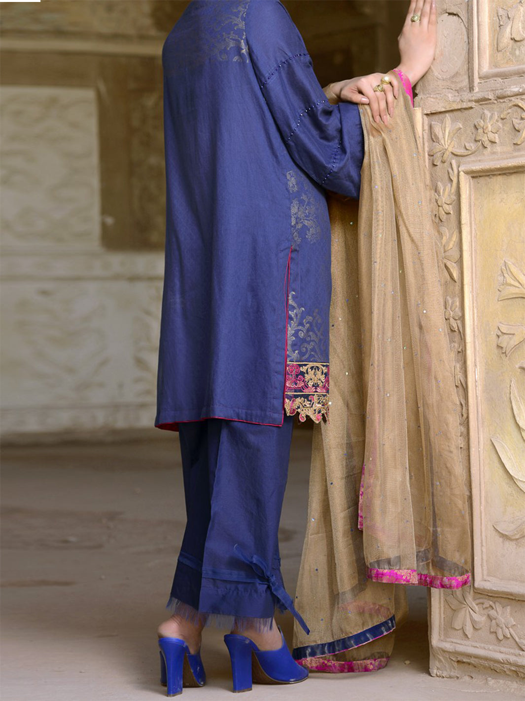 Blue 3 Piece Stitched - ALP-434