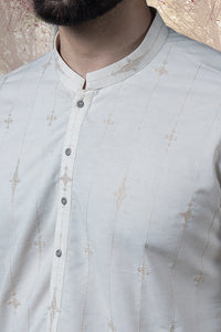 Off White Cotton Kameez Shalwar - AL-KS-2333