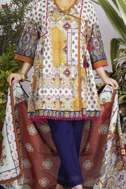 Yellow Lawn 3 Piece Stitched - ALP-711