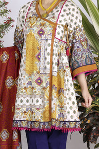Yellow Lawn 3 Piece Stitched - ALP-711