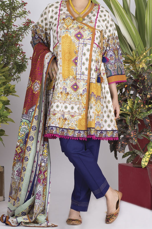 Yellow Lawn 3 Piece Unstitched - ALP-711