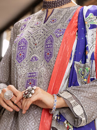 Grey Silk 3 Piece Stitched - ALP-3PS-426