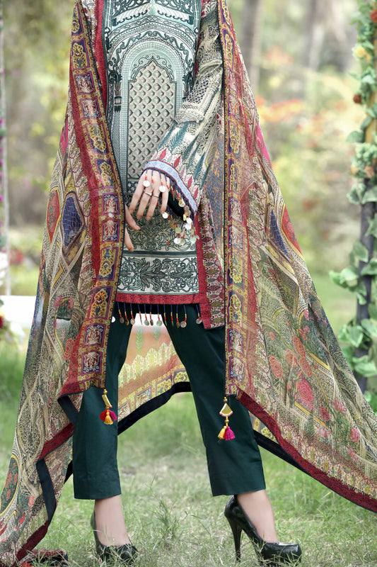 Beige Lawn 3Pc Unstitched - ALP-460