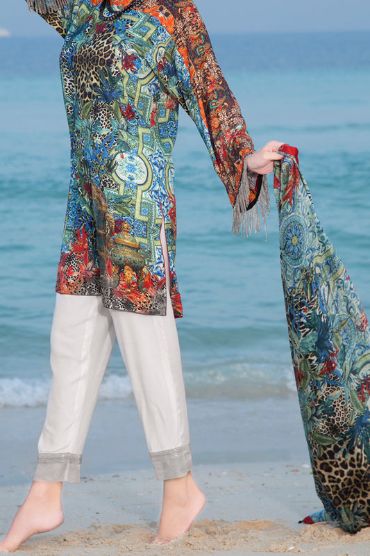Blue Silk Viscose 3Pc Unstitched - ALP-462