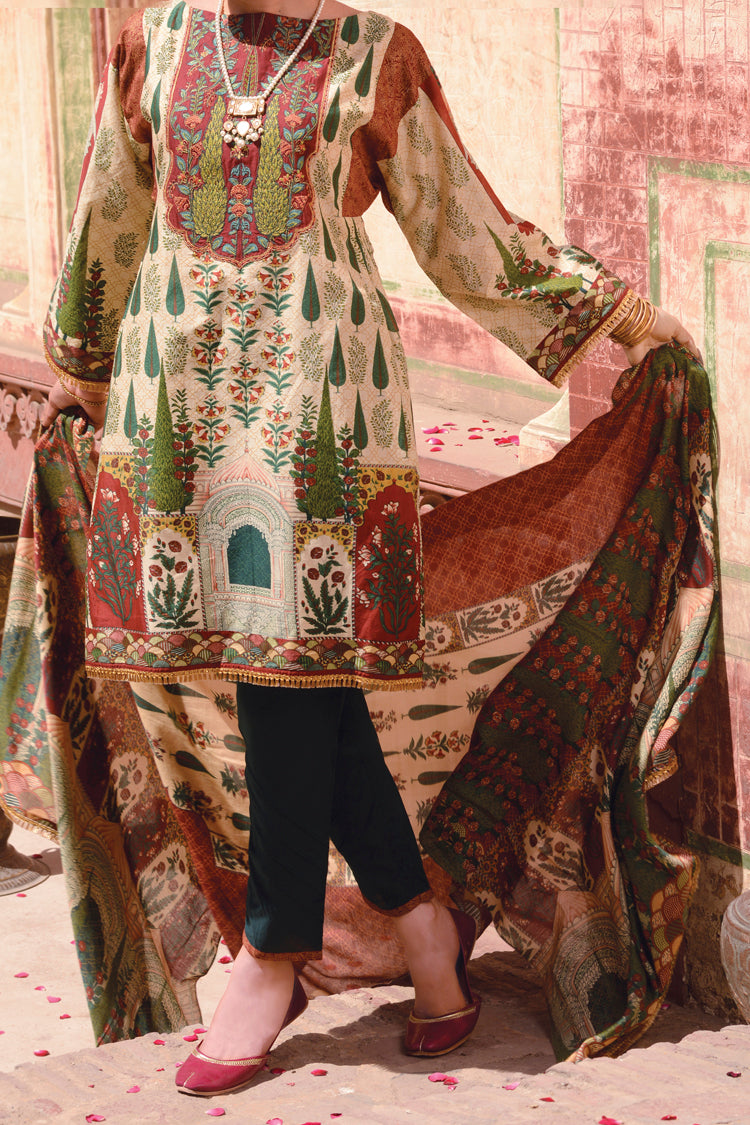 Lawn Ivory 3 Piece Stitched - ALP-515
