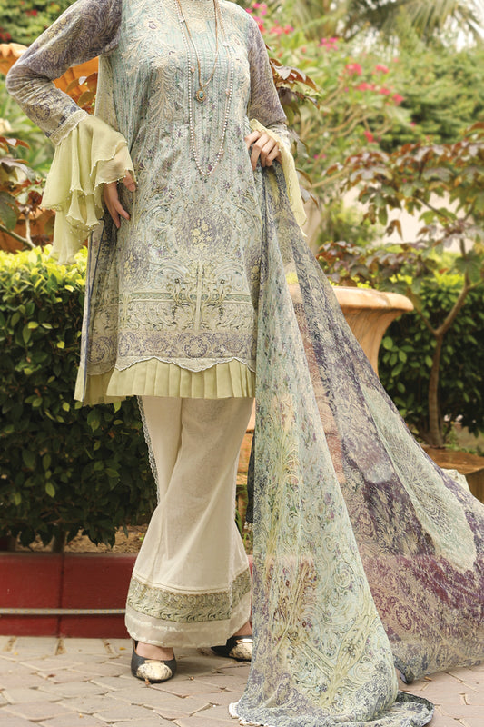 Aqua 3 Piece Unstitched - ALP-3PS-522