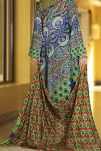 Royal Blue Silk Viscose 3Pc Stitched - ALP-563