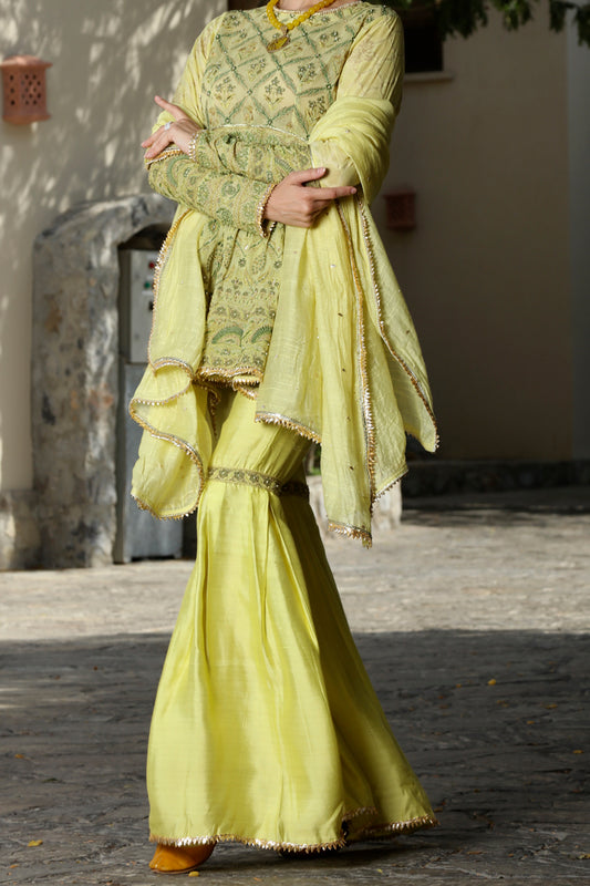 Green Cotton 3Pc Stitched - ALP-567