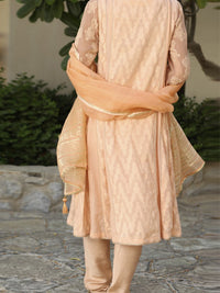 Peach Jacquard 3Pc Stitched - ALP-568