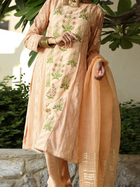 Peach Jacquard 3Pc Stitched - ALP-568