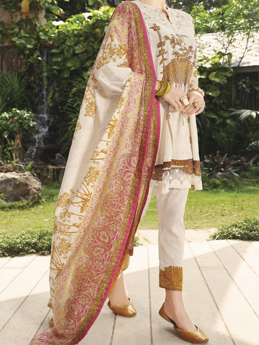 Natural Lawn 3 Piece Stitched - ALP-611