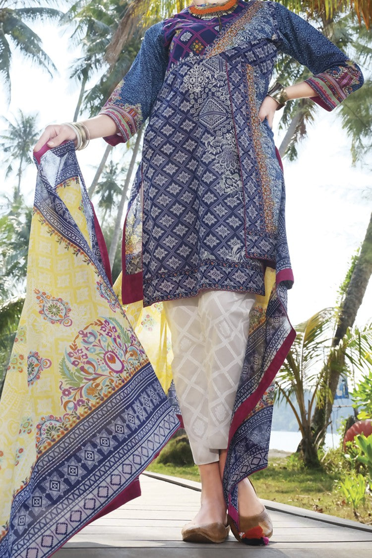 Blue Lawn 3 Piece Stitched - ALP-614