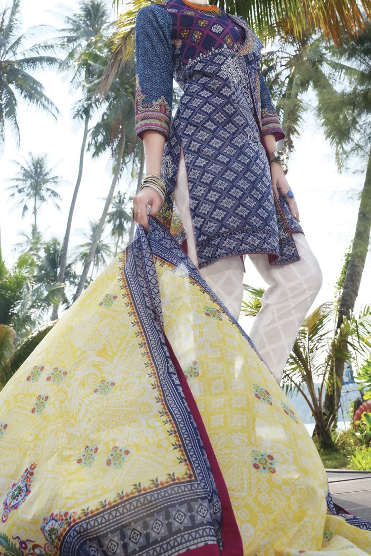 Blue Lawn 3 Piece Stitched - ALP-614