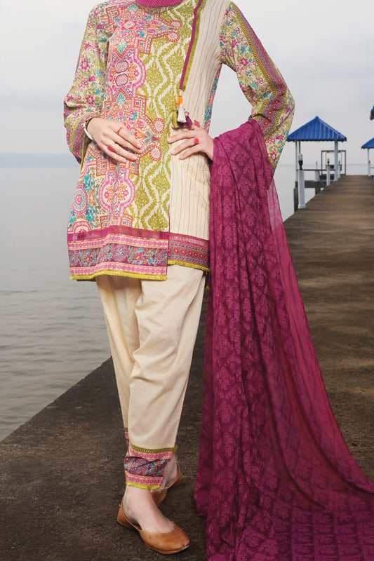 Green Lawn 3 Piece Unstitched - ALP-618